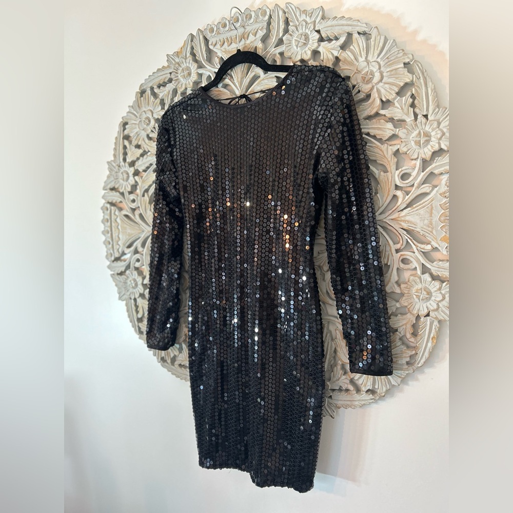 Algo-Ettes Vintage Black Sequin Dress - Size 4